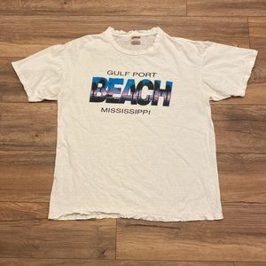 Thrashed Vintage Gulf Port Beach Mississippi Destination T Shirt Size XL